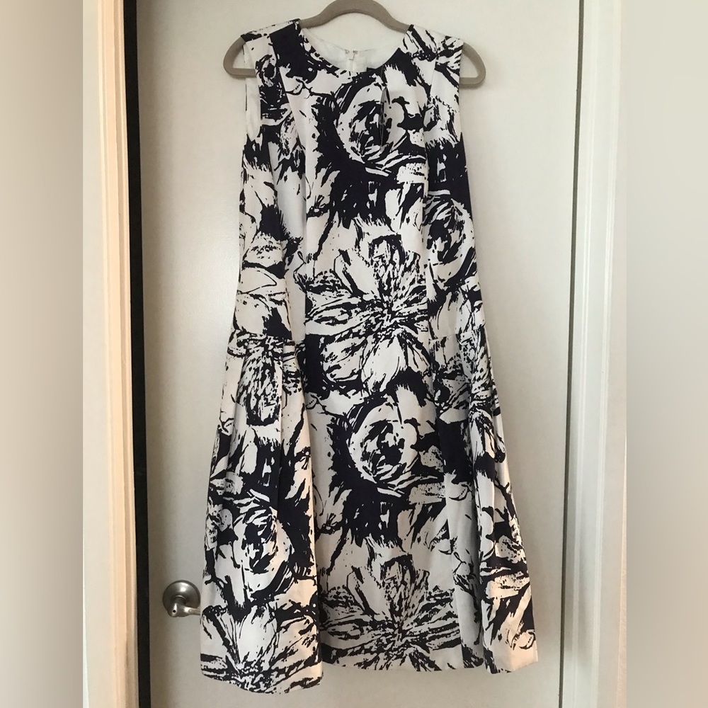 NWT! CARMEN MARC VALVO floral midi dress SZ 12 - Picture 2 of 15